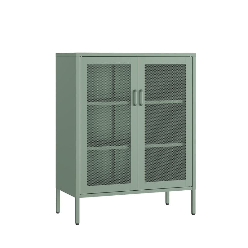 Amelia Modern 31.5 Accent Cabinet with 3 Adjustable Shelves in Green