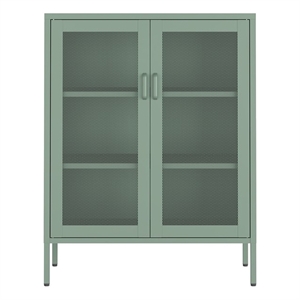 Amelia Modern 31.5 Accent Cabinet with 3 Adjustable Shelves in Green