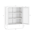 Amelia Modern 31.5 Accent Cabinet with 3 Adjustable Shelves in White