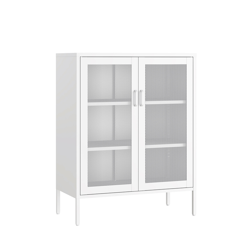 Amelia Modern 31.5 Accent Cabinet with 3 Adjustable Shelves in White