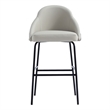 Gracie Stone and Black Leatherette Barstool with Steel Legs