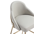 Gracie Stone and Gold Leatherette Barstool with Steel Legs