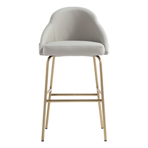 Gracie Stone and Gold Leatherette Barstool with Steel Legs
