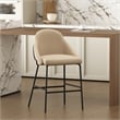 Gracie Tan and Black Leatherette Counter Stool  with Steel Legs