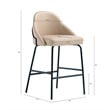 Gracie Tan and Black Leatherette Counter Stool  with Steel Legs