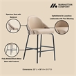 Gracie Tan and Black Leatherette Counter Stool  with Steel Legs