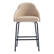 Gracie Tan and Black Leatherette Counter Stool  with Steel Legs