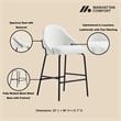Gracie White and Black Leatherette Counter Stool  with Steel Legs