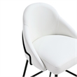 Gracie White and Black Leatherette Counter Stool  with Steel Legs