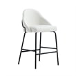 Gracie White and Black Leatherette Counter Stool  with Steel Legs