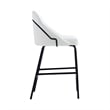 Gracie White and Black Leatherette Counter Stool  with Steel Legs