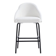 Gracie White and Black Leatherette Counter Stool  with Steel Legs