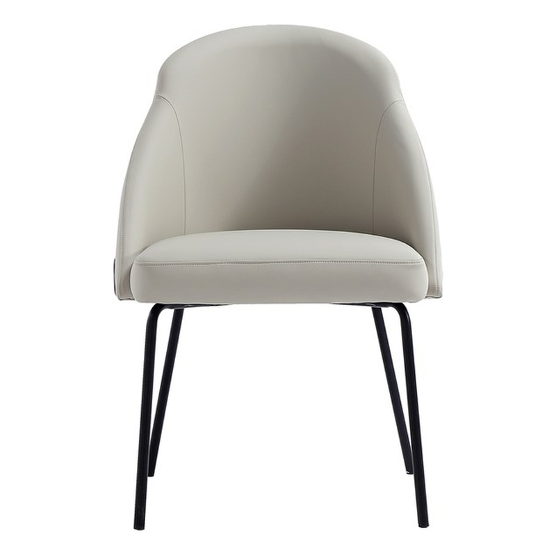 Gracie Stone and Black Leatherette Dining Chair with Steel Legs