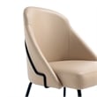 Gracie Tan and Black Leatherette Dining Chair with Steel Legs