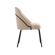 Gracie Tan and Black Leatherette Dining Chair with Steel Legs