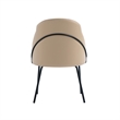 Gracie Tan and Black Leatherette Dining Chair with Steel Legs