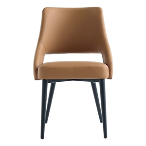 Tremont Saddle Leatherette Dining Chair with Metal Legs