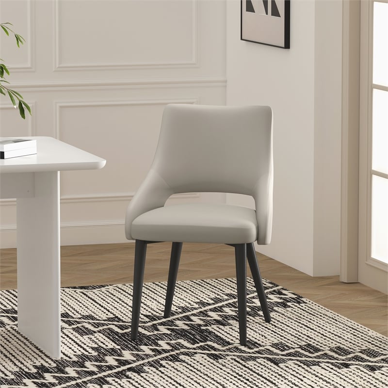 Tremont Stone Leatherette Dining Chair with Metal Legs