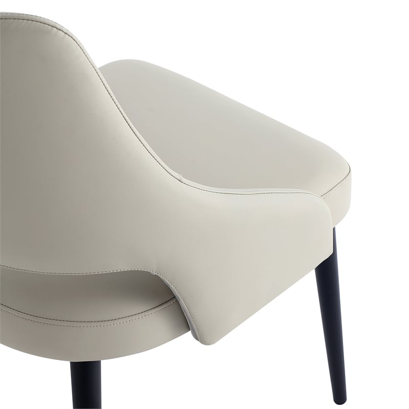 Tremont Stone Leatherette Dining Chair with Metal Legs