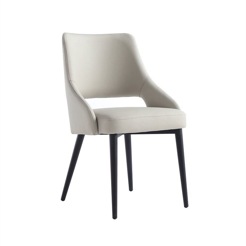 Tremont Stone Leatherette Dining Chair with Metal Legs