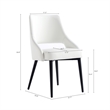 Tremont White Leatherette Dining Chair with Metal Legs