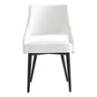Tremont White Leatherette Dining Chair with Metal Legs