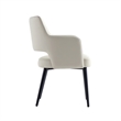 Tremont Stone Leatherette Dining Arm Chair with Metal Legs