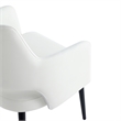 Tremont White Leatherette Dining Arm Chair with Metal Legs
