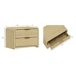 Grace Modern Nightstand with 2 Drawers in Natural Oak and Gold