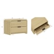 Grace Modern Nightstand with 2 Drawers in Natural Oak and Black