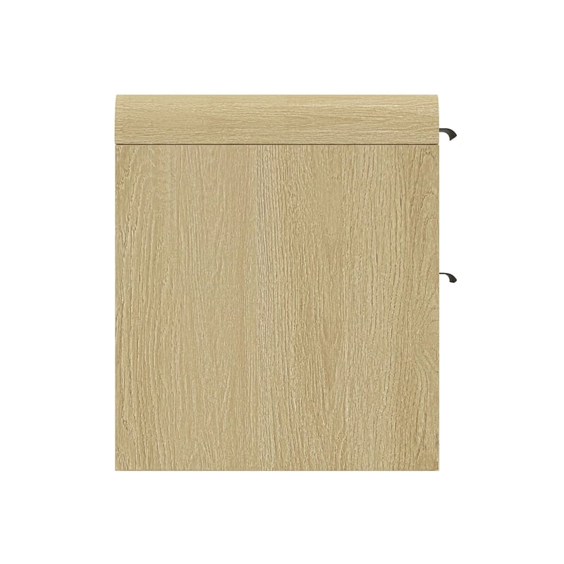 Grace Modern Nightstand with 2 Drawers in Natural Oak and Black