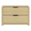 Grace Modern Nightstand with 2 Drawers in Natural Oak and Black