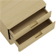 Payton Modern Nightstand with 3 Drawers in Natural Oak and Gold