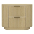 Olivia Modern Nightstand with 2 Drawers in Natural Oak and Gold