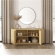Olivia Modern 60 Sideboard with 4 Adjustable Shelves in Natural Oak