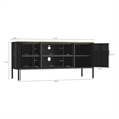 Landen Modern 47 TV Stand with 6 Fixed Shelves in Black