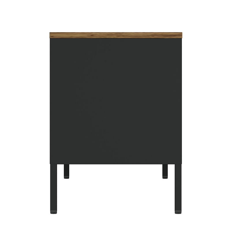 Landen Modern 47 TV Stand with 6 Fixed Shelves in Black