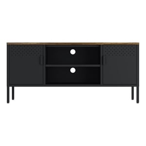 Landen Modern 47 TV Stand with 6 Fixed Shelves in Black