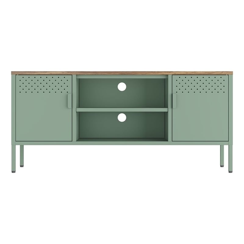 Landen Modern 47 TV Stand with 6 Fixed Shelves in Green