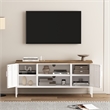 Landen Modern 47 TV Stand with 6 Fixed Shelves in White