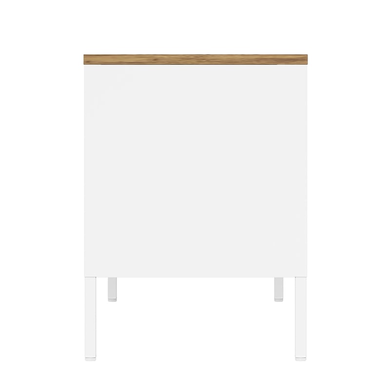 Landen Modern 47 TV Stand with 6 Fixed Shelves in White