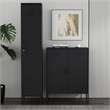 2-Piece Naomi Accent & Storage Cabinets with 8 Adjustable Shelves in Black