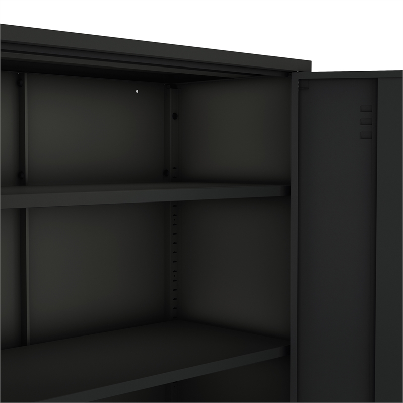 2-Piece Naomi Accent & Storage Cabinets with 8 Adjustable Shelves in Black