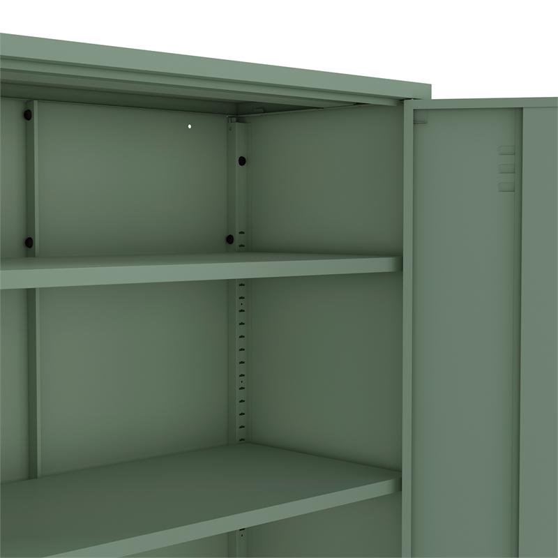 2-Piece Naomi Accent & Storage Cabinets with 8 Adjustable Shelves in Green