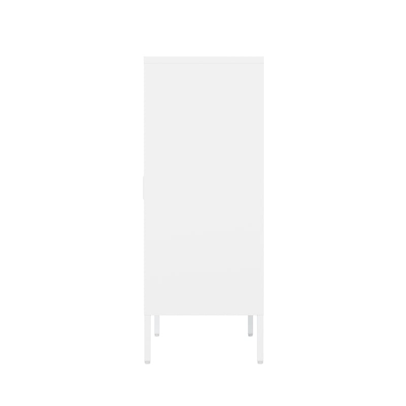 2-Piece Naomi Accent & Storage Cabinets with 8 Adjustable Shelves in White