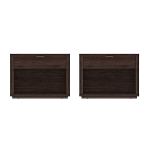 Evelyn Modern 32 Brown Nightstand 2.0 with 2 Full Extension Drawers - Set of 2
