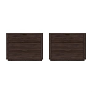 Evelyn Modern 32 Brown Nightstand 4.0 with 6 Full Extension Drawers- Set of 2