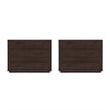 Evelyn Modern 32 Brown Nightstand 4.0 with 6 Full Extension Drawers- Set of 2