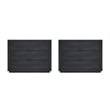 Evelyn Modern 32 Gray Nightstand 4.0 with 6 Full Extension Drawers- Set of 2