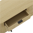 Olivia Modern 71.3 Double Dresser with 6 Drawers in Natural Oak and Black